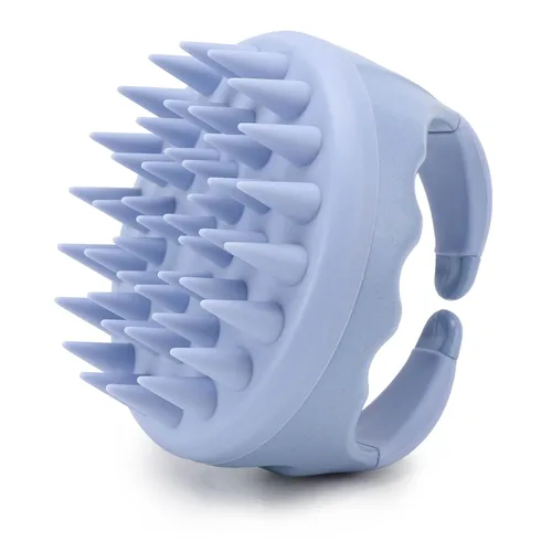 Miniatura 10 de BTYMS Cepillo de champú y exfoliante para el cuero cabelludo con dispensador, cepillo exfoliante y masajeador de silicona para eliminar la caspa