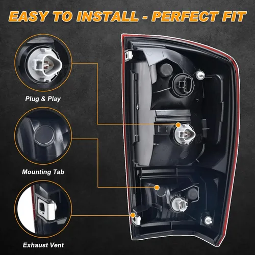 Miniatura 4 de Lámpara trasera de luz trasera compatible con Toyota Tacoma 2016-2022 Conjunto de señal de freno de luz trasera derecha del lado del pasajero