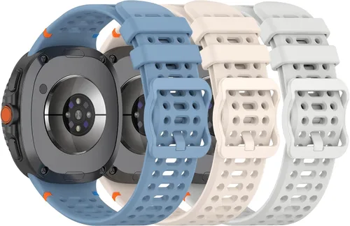 Miniatura 13 de Paquete de 3 correas compatibles con Samsung Galaxy Watch 8 Classic de 1.811 pulgadas, Watch 8 de 1.575 pulgadas/1.732 pulgadas, correa deportiva