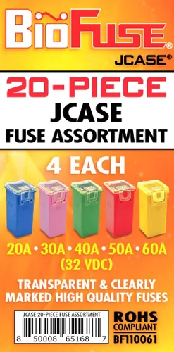 Miniatura 4 de JCASE - Fusible de cartucho de 20 piezas surtido 20A 30A 40A 50A 60A (4 cada uno). Se adapta a la mayoría: Nissan, Toyota, Chrysler, Dodge, Chevy