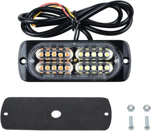 Miniatura 5 de Set 80 unids ámbar blanco 20-LED advertencia emergencia faro peligro intermitente luz estroboscópica coche camión remolque 12 V 24 V