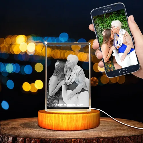 Miniatura 2 de Foto de cristal 3D personalizada grabada dentro del cristal con tu propia imagen, regalo de cubo de fotos de vidrio 3D, regalo único para el día