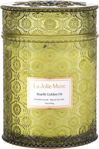 Miniatura 11 de LA JOLIE MUSE Vela de vainilla y coco – Coco, freesia y vainilla Vela de mecha de madera grande de 19 oz Cera de soja natural 90 horas de Isla