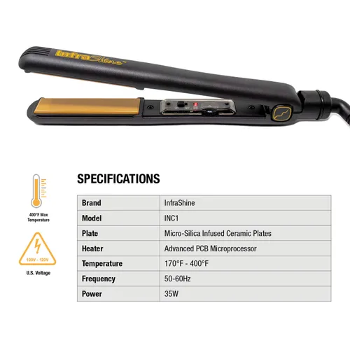 Miniatura 2 de Plancha plana mediana original, 1 pulgada, color negro, placas flotantes de cerámica para un cabello suave, brillante y sin encrespamiento