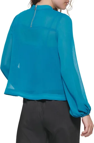 Miniatura 4 de DKNY Camiseta deportiva corta de manga larga sin esfuerzo para mujer