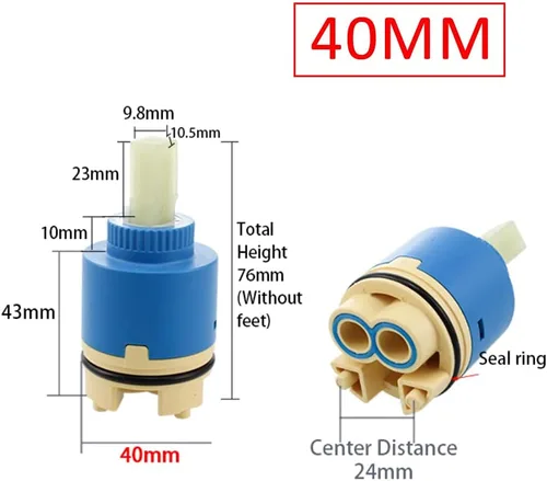 Miniatura 2 de Cartucho de repuesto para válvula de grifo, cartucho de disco de cerámica para lavabo de cocina de una sola manija, piezas de grifo de baño