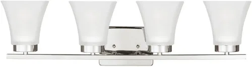 Sea Gull Lighting 4411604-05 Bayfield - Luces estilo tocador de baño y pared, cuatro luces, cromadas
