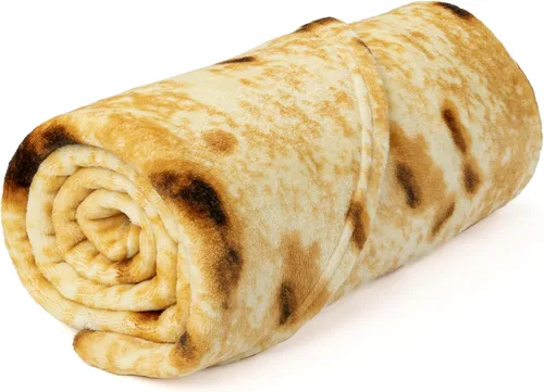 Miniatura 7 de PAVILIA Burritos - Cobija de tortilla de harina gigante para regalo, manta redonda de burrito de doble cara, divertidos regalos de broma