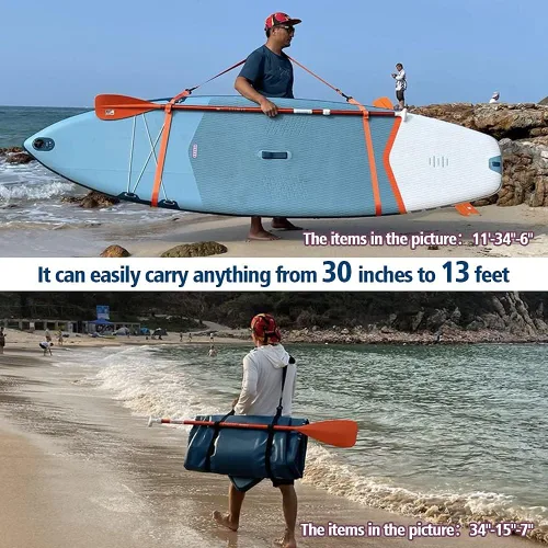 Miniatura 2 de Kolti Correa de transporte para tabla de remo, correa de soporte ajustable de alta resistencia para tabla de surf, tabla de remo, canoa, longboard