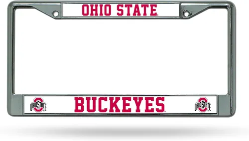 Miniatura 28 de Rico Industries NCAA Premium 12" x 6" Chrome Frame with Plastic Inserts - Car/Truck/SUV Automobile Accessory