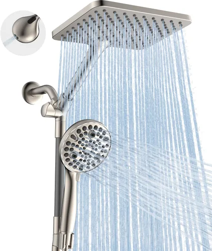 Miniatura 8 de MakeFit Combo de Cabezal de Ducha de Lluvia con Doble Filtro, Cabezal de Ducha de Mano con Barra Ajustable - Cabezal de Ducha de Lluvia y Cabezal