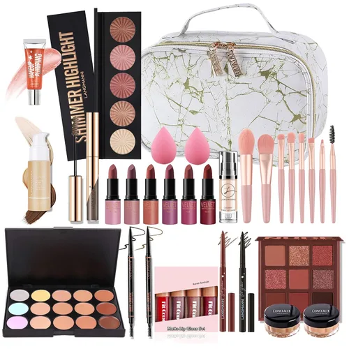Miniatura 10 de FantasyDay Juego de regalo de maquillaje todo en uno Kit de maquillaje para mujer, kit completo esencial para principiantes, incluye paleta