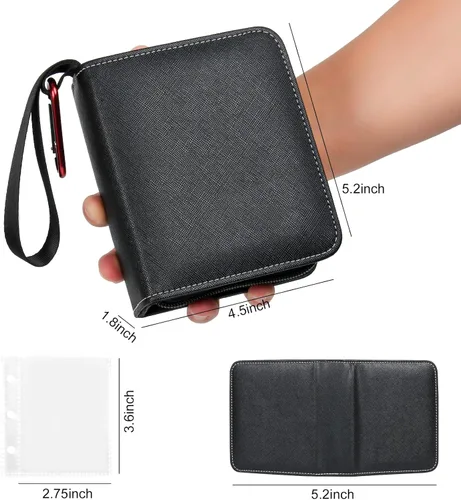 Miniatura 4 de GEAoffice Carpeta de tarjetas de bolsillo de tamaño mini, álbumes coleccionables súper ligeros y pequeños para 80 tarjetas, 1 carpeta de carga