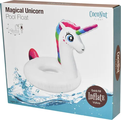 Miniatura 8 de Flotador mágico de coco para piscina de unicornio para exteriores, anillo inflable gigante para piscina, tubo de descanso duradero y juguete