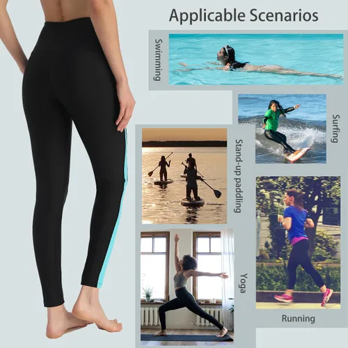 Miniatura 5 de Ubestyle UPF 50+ - Pantalones de natación de cintura alta para mujer, mallas de natación, pantalones de protección solar