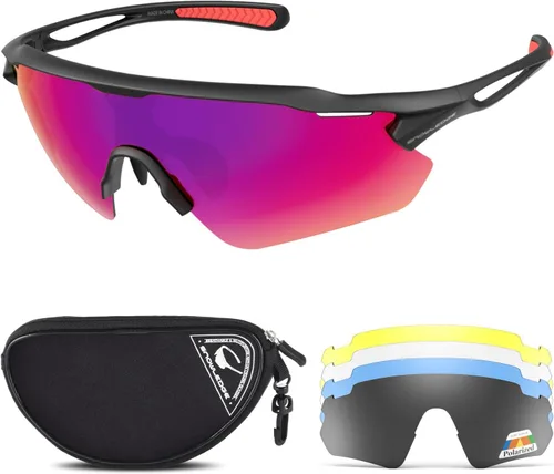 Miniatura 16 de Gafas de ciclismo, lentes deportivos polarizados con marco irrompible TR90, anti-UV400 A #GunGrey-Grey a base de lentes REVO IceBlue