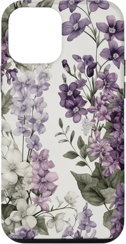 Miniatura 16 de Funda para iPhone XR White Violet Purple Lavender Lilac Floral con flores botánicas
