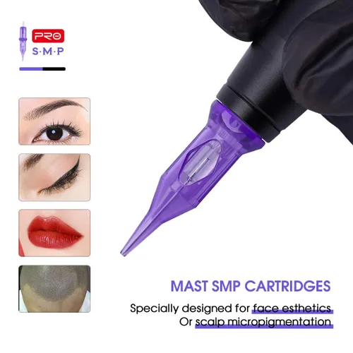 Miniatura 5 de Mast Pro Smp - Agujas de tatuaje profesionales 1 delineador redondo 0.008 in agujas para maquillaje permanente cuero cabelludo cabello 0601RL