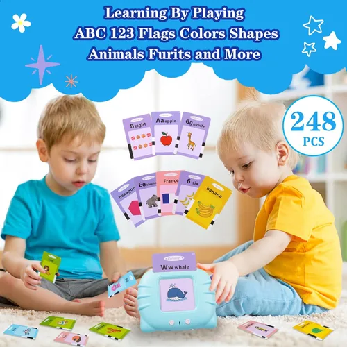 Miniatura 6 de Tarjetas didácticas parlantes QuTZ ABC para niños pequeños de 2 a 4 años, juguetes para autismo, juguetes de terapia del habla, tarjetas educativas