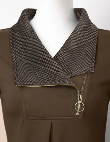 Miniatura 3 de VALOLIA Sudadera casual de manga larga con cremallera y solapa para mujer, túnica a la moda