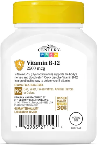 Miniatura 11 de 21st Century B 12 tabletas sublinguales de 2500 mcg, 110