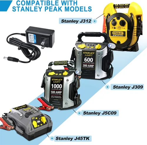 Miniatura 3 de Adaptador de CA de 6.6 pies 13.5 VCC 1A para Stanley J5C09 J312 J45TK Jump Starter, Stanley FATMAX 700 Peak 350 AMP J7CSR J7CS Jump Starter, Peak