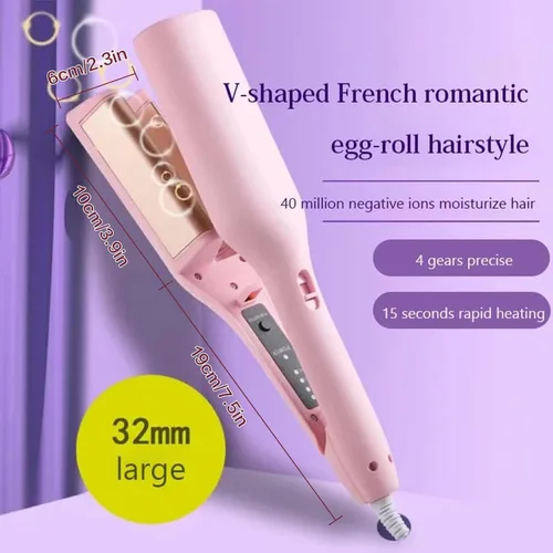 Miniatura 2 de Rommantic - Plancha rizadora de huevos francesa, rizador de cabello ondulado en forma de V para ondas perfectas, calentamiento rápido, temperatura