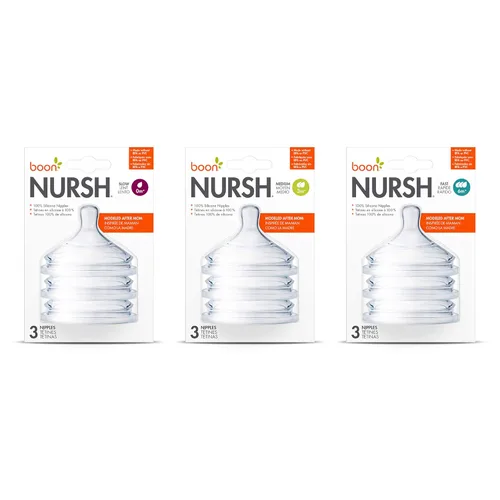 Miniatura 10 de Boon Nursh - Tetinas de silicona para biberones, pezones de biberón para biberones Boon Nursh, suministros de alimentación para biberones, pezones