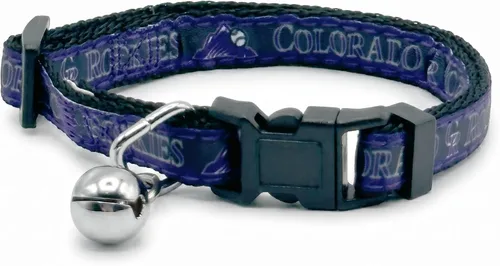 Miniatura 25 de Pets First MLB CAT Collar Atlanta Braves Satin Cat Collar de equipo de béisbol para perros y gatos. Un collar de gato brillante y colorido