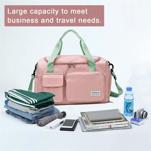 Miniatura 324 de Pequeña bolsa de gimnasio para mujer, bolsa de viaje con compartimento para zapatos