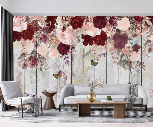 Miniatura 9 de YQWDMX - Papel pintado con bosque de pinos brumosos y mural dorado para dormitorio (no despegar y pegar)