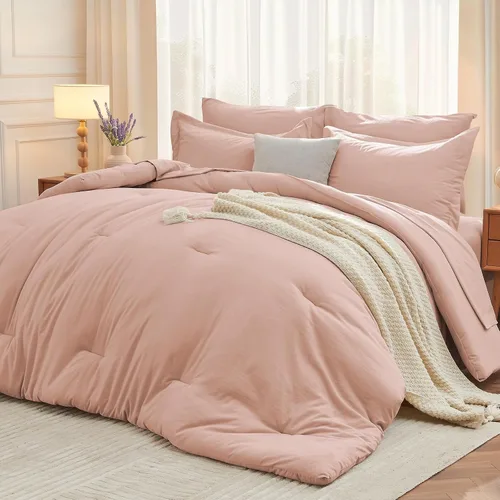 Miniatura 56 de MUXHOMO Juego de edredón de 5 piezas Twin XL, cama suave en una bolsa tamaño Twin XL, juego de ropa de cama para todas las estaciones con edredón