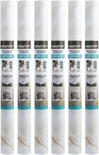 EasyLiner - Revestimiento adhesivo para estantes para armarios y armarios, papel autoadhesivo fácil de instalar, cortar para ajustar, forro de cajón
