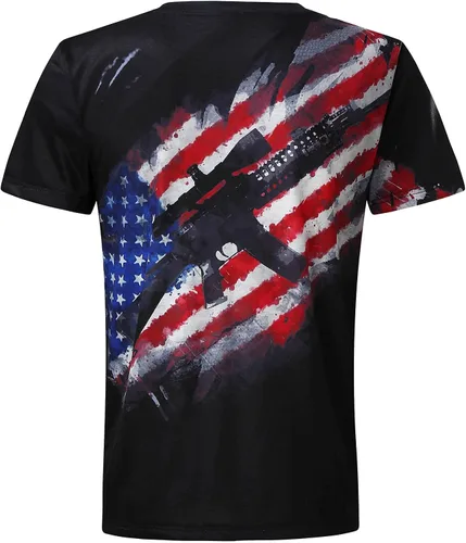 Miniatura 4 de Camiseta de manga corta para hombre con la bandera de Estados Unidos, camiseta patriótica de Street Soldier, camiseta con estampado patriótico