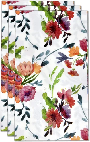 Miniatura 5 de 100 servilletas florales coloridas para invitados, toallas de mano de papel para baño, primavera, jardín, boda, despedida de soltera, decoración