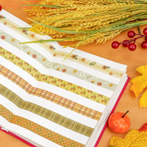 Miniatura 5 de Juego de 12 rollos de cinta washi de otoño para diario de viñetas, manualidades, álbumes de recortes, envoltura de regalos, cinta decorativa