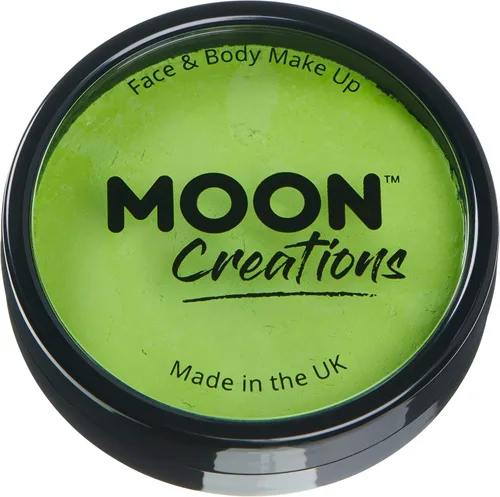 Moon Creations Pintura facial y corporal profesional para tartas, color verde claro, pintura facial profesional a base de agua para adultos y niños,