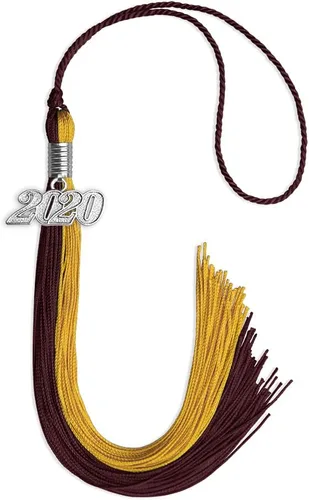 Miniatura 39 de Endea Graduation Borla de doble color con gota de fecha plateada (negro/oro antiguo, 2025)