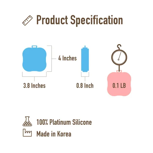 Miniatura 6 de Esponja de baño de silicona ultra suave para bebé y piel seca (rosa bebé)