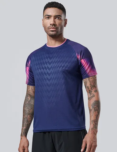 Miniatura 6 de Paquete de 5 camisetas de manga corta para hombre con cuello redondo y de secado rápido Camisetas atléticas para correr, entrenar en el gimnasio