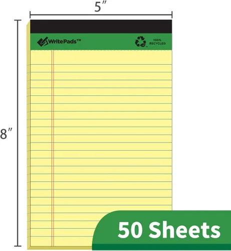 Miniatura 2 de KAISA KSU-6948 - Blocs de notas grueso de tamaño legal, de primera calidad, de 5 x 8 pulgadas, 50 hojas/bloc, perforados, con papel reciclado de 20