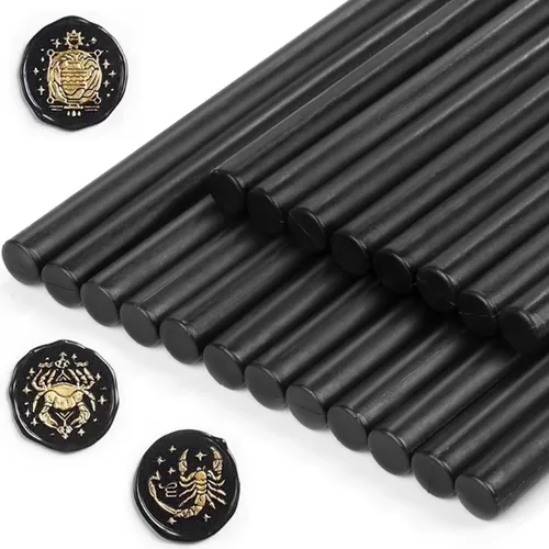 Miniatura 9 de Barras de Cera para Sellar, Paxcoo 20 piezas Barras de Sello de Cera, Barras de Cera para Sellar con Pistola de Pegamento para Invitaciones de Boda