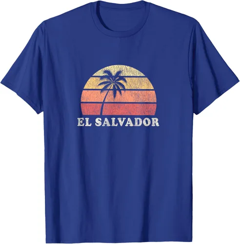Miniatura 24 de El Salvador Vintage 70s Retro Throwback Design Camiseta, Azul