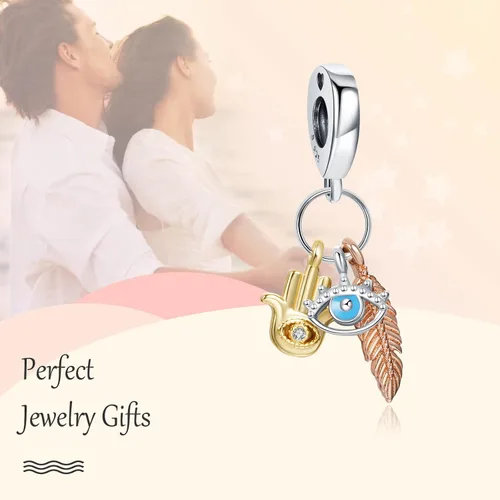 Miniatura 3 de Annmors Dijes familiares de joyería para mujer, plata de ley 925, colgante con circonita cúbica, cuentas de joyería para niñas, regalos de bricolaje