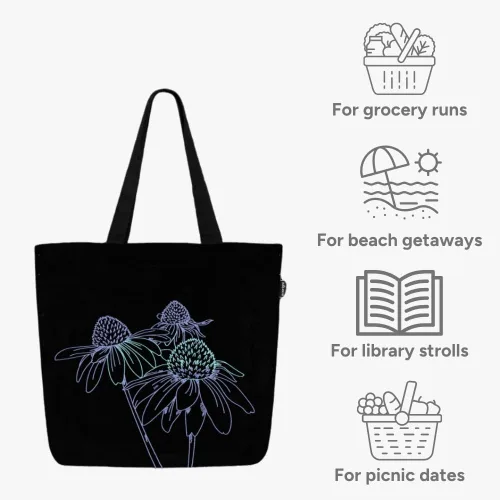 Miniatura 97 de Ecoright Bolsa de lona estética para mujer, bolsa grande con cremallera y bolsillo, bolsa de mano para mujer, para yoga, trabajo, playa
