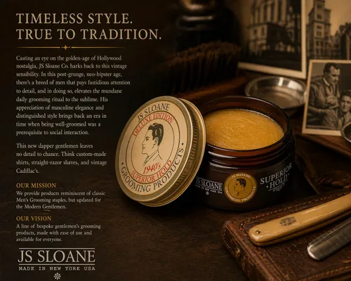 Miniatura 5 de JS Sloane Superior Hold Pomade - Crema de peinado de fijación fuerte, brillo medio, a base de agua, reutilizable todo el día, ideal para cabello