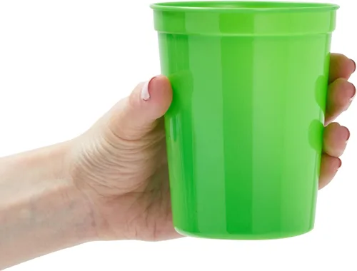 Miniatura 3 de BLUE PANDA Vasos de estadio de 16 onzas color verde lima, vasos de plástico reutilizables y aptos para lavavajillas, vasos de recuerdo de fiesta