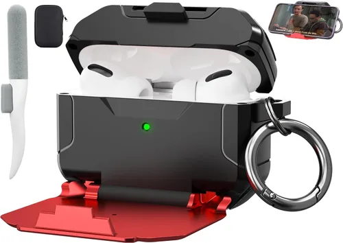 Miniatura 32 de Valkit Funda protectora resistente 2 en 1 para Airpods, a prueba de golpes, funda de Air Pod 2 para hombres y mujeres, con llavero para iPod Skin