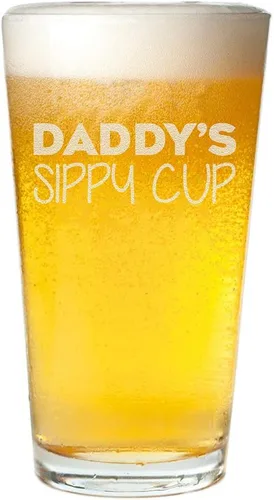 Veracco Daddy's Sippy Cup - Vaso de cerveza para papá, divertido vaso de cerveza para papá, abuelo o padrastro, 16 onzas