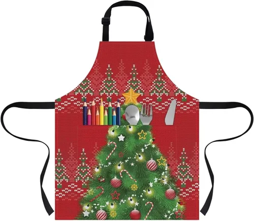 Miniatura 33 de doginthehole Delantal para niños con bolsillo para niños y niñas, delantales de chef ajustables con 2 bolsillos para cocinar, pintar